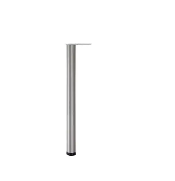 Richelieu 43 1/4-inch (1100 mm) Round Tool Steel High Table Leg Levelling Glide, Brushed Nickel Finish, 615110175
