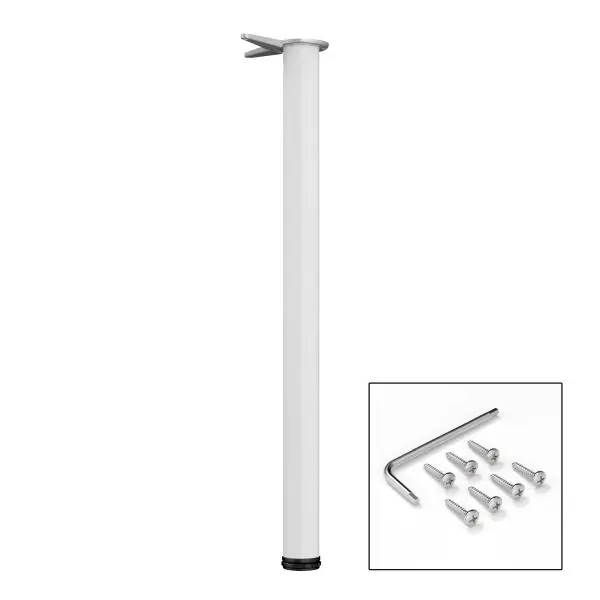 Richelieu 34 1/4-inch (870 mm) Round Metal High Table Leg Levelling Glide, Ivory Finish, 61587030