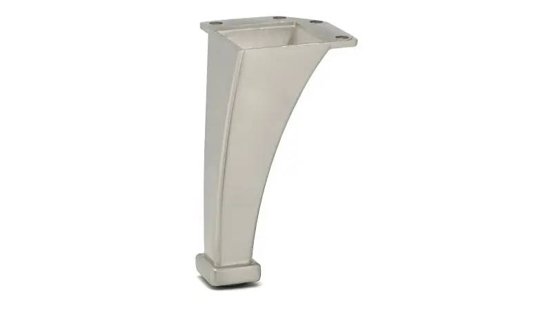Richelieu 4 1/8-inch (105 mm) Modern Angled Metal Furniture Leg, Nickel Finish, 40720195