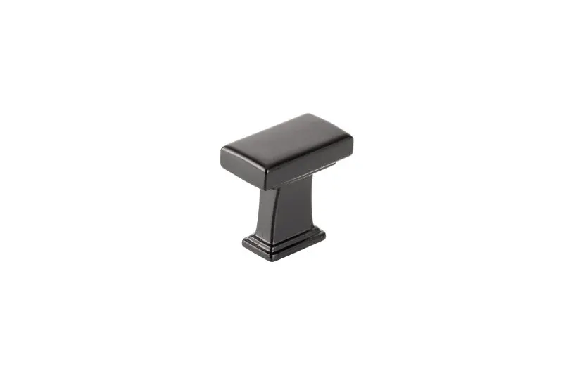 Richelieu 1 1/8-inch (28 mm) x 5/8-inch (16 mm) Matte Jet Black Transitional Rectangular Cabinet Knob, BP869528900