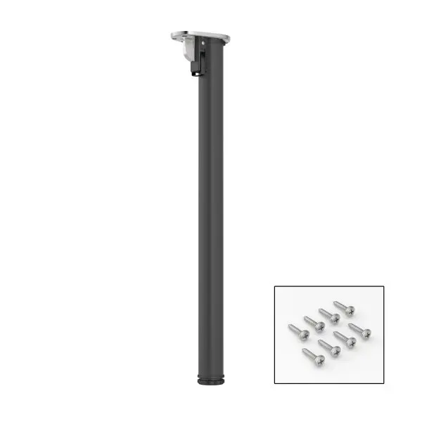 Richelieu 28-inch (710 mm) Round Folding Metal Table Leg Levelling Glide, Matte Onyx Finish, 65671090