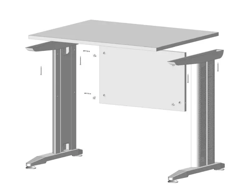 Richelieu (2-Pack) 28 1/2-inch (725 mm) C-Influenced High-Carbon Steel Desk Leg Levelling Glide, Silver Gray Finish, 64607...