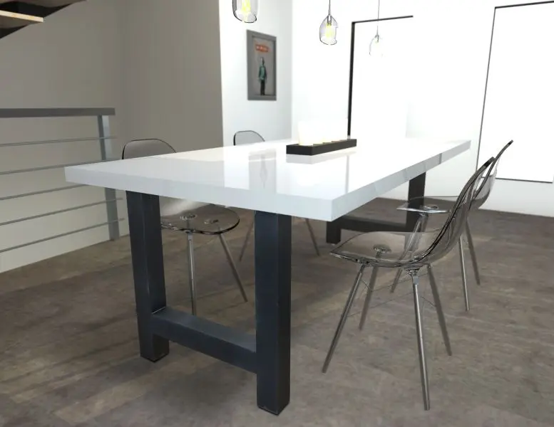 Richelieu (2-Pack) 28-inch (710 mm) H-Influenced Structural High-Carbon Steel Table Leg Levelling Glide, Matte Black Ducti...