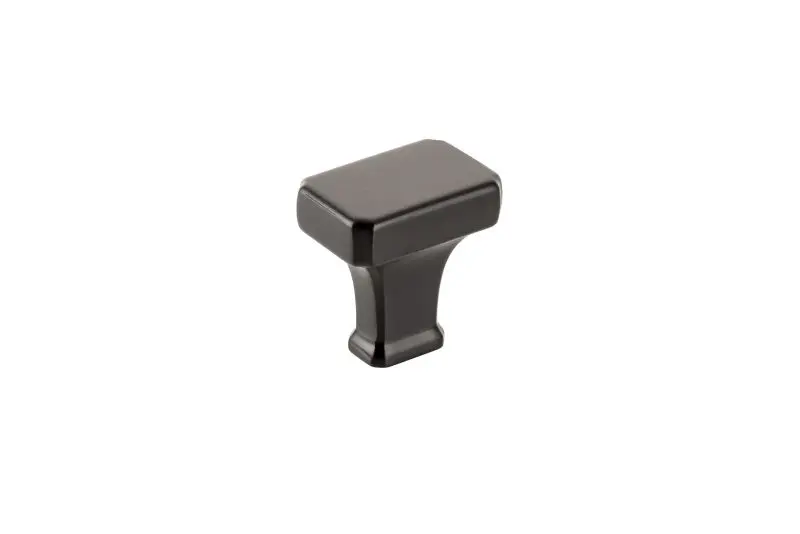 Richelieu 1 3/16-inch (30 mm) x 13/16-inch (20 mm) Matte Carbon Black Transitional Rectangular Cabinet Knob, BP865030900