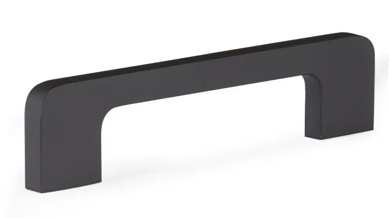 Richelieu 3 3/4-inch (96 mm) or 5 1/16-inch (128 mm) Matte Black Modern Curved Cabinet Pull, BP73096900