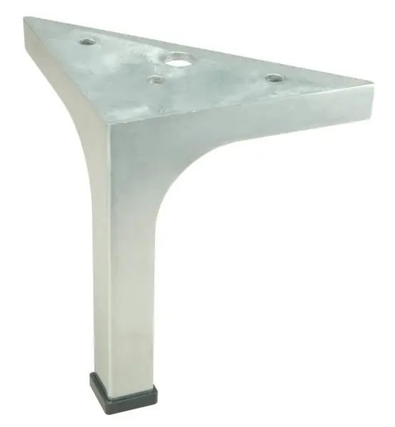 Richelieu 4 3/4-inch (120 mm) Modern Aluminum Corner Furniture Leg, Aluminum Finish, 530312010
