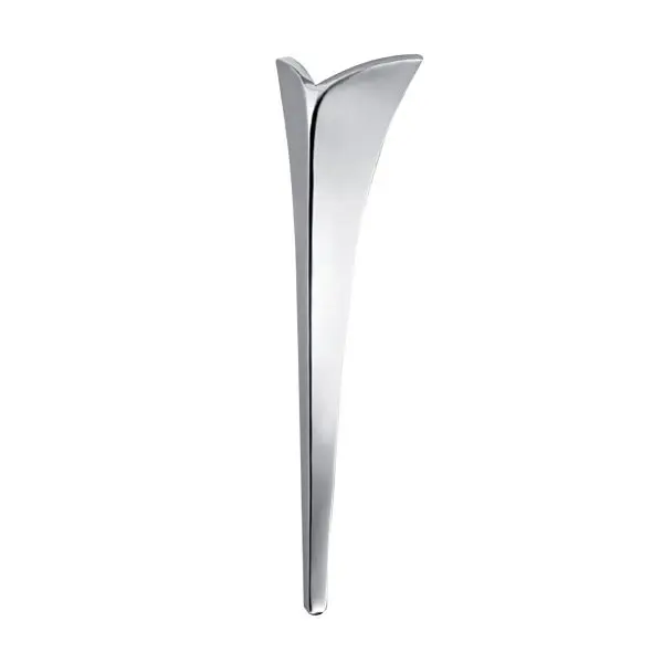 Richelieu 14 3/4-inch (375 mm) Aluminum Corner Furniture Leg, Sleek Aluminum Finish, 5600310
