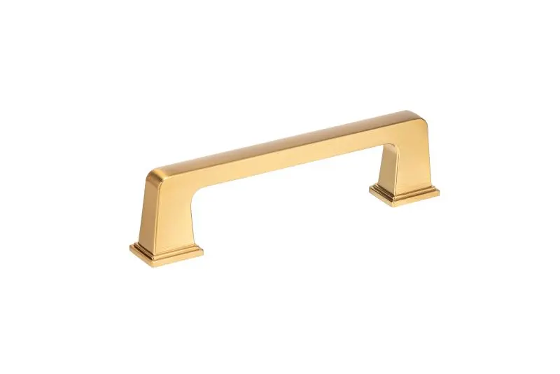 Richelieu 3 3/4-inch (96 mm) Aurum Brushed Gold Transitional Rectangular Cabinet Pull, BP869596158