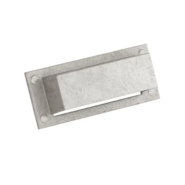 Richelieu 3 3/4-inch (96 mm) Center-to-Center Newcastle Antique Sleek Nickel, Traditional Rectangular Cabinet Cup Pull, 65...