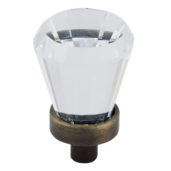 Richelieu 3/4-inch (19 mm) Crystal and Antique English, Traditional Cabinet Knob, BP276AE11