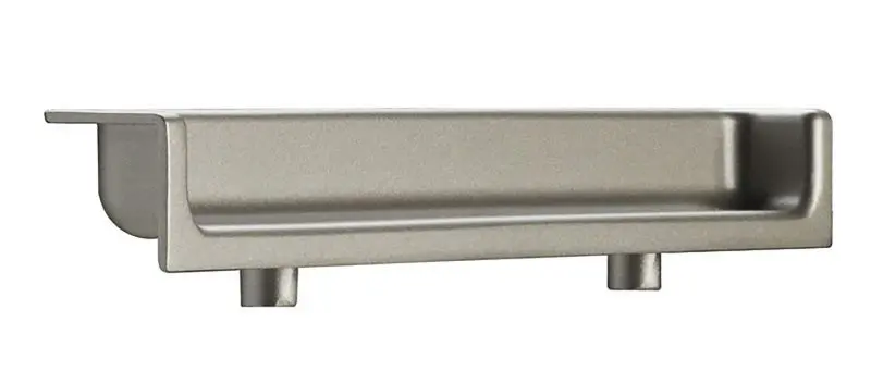 Richelieu 3 3/4-inch (96 mm) Matte Nickel Modern Recessed Cabinet Edge Pull, 210196184