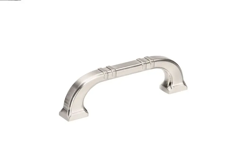 Richelieu 3 3/4-inch (96 mm) Satin Finish Satin Nickel Transitional Curved Cabinet Pull, BP865096195
