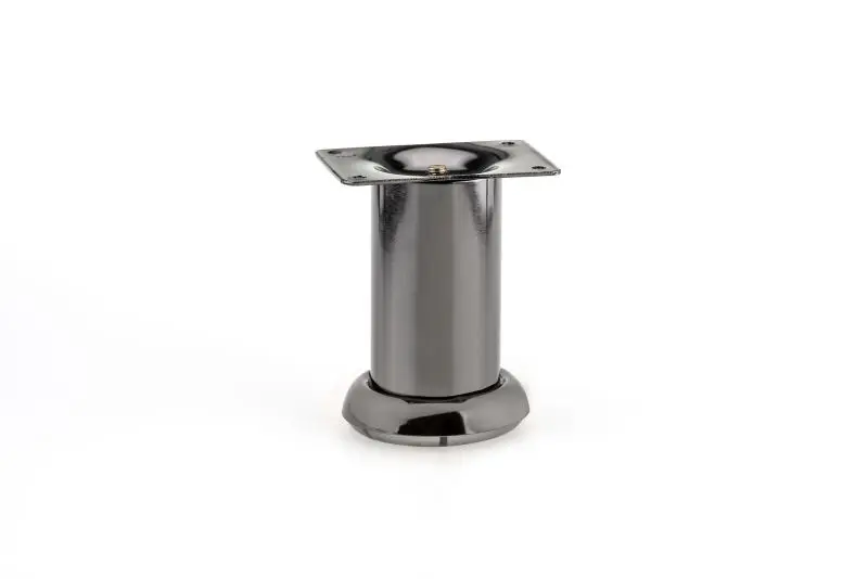 Richelieu 4-inch (100 mm) Modern Round Metal Furniture Leg, Black Nickel Finish, 2565010091