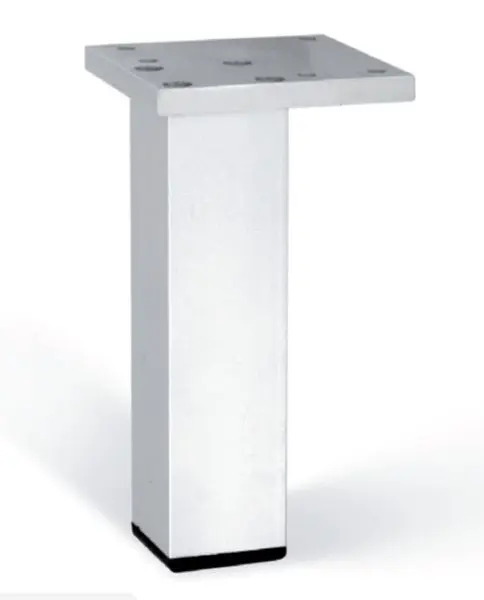 Richelieu 4-inch (100 mm) Modern Square Aluminum Alloy Furniture Leg, Satin Aluminum Finish, 6472710010