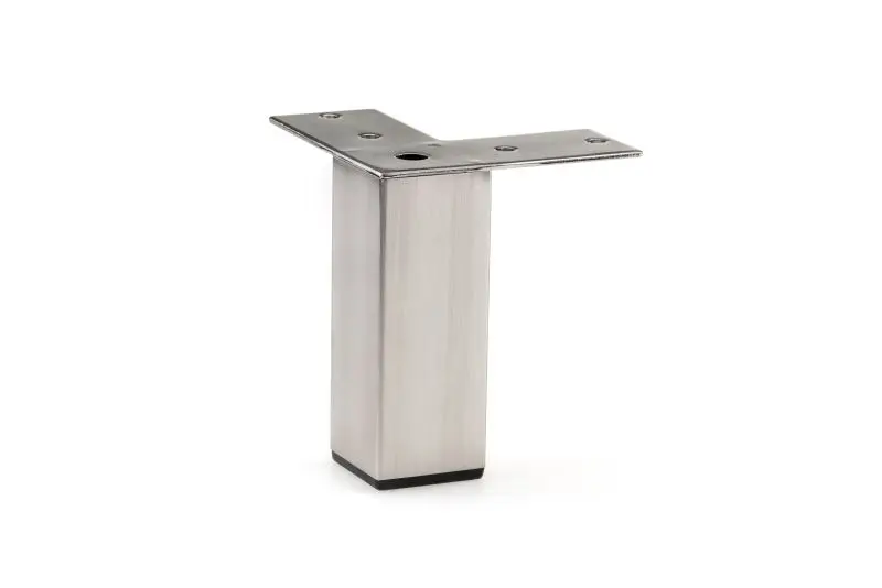 Richelieu 4-inch (100 mm) Modern Square Malleable Iron Furniture Leg, Brushed Nickel Finish, 176138195