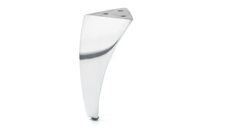 Richelieu 4-inch (102 mm) Triangular 7075 Aluminum Furniture Leg, Sleek Aluminum Finish, 3/8 x 3/8 , 5600125