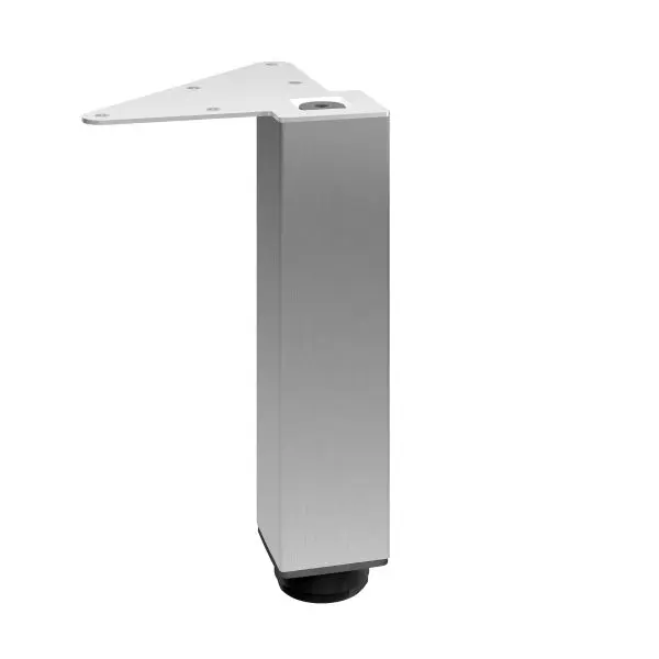 Richelieu (4-Pack) 7 7/8-inch (200 mm) Square Metal Furniture Leg Levelling Glide, Stainless Steel Finish, 555200170