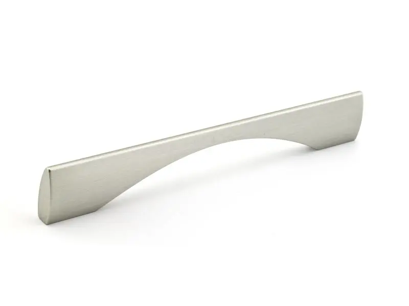 Richelieu 6 5/16-inch (160 mm) Satin Finish Nickel-Plated Modern Curved Cabinet Pull, 5873200195