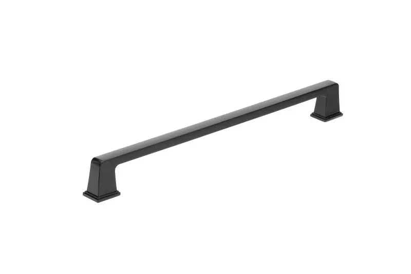 Richelieu 12 5/8-inch (320 mm) Matte Onyx Transitional Rectangular Cabinet Pull, BP8695320900
