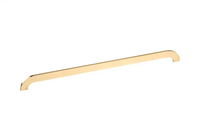 Richelieu 17 5/8-inch (448 mm) Brushed Gold Modern Slim Curved Cabinet Pull, 7381448165