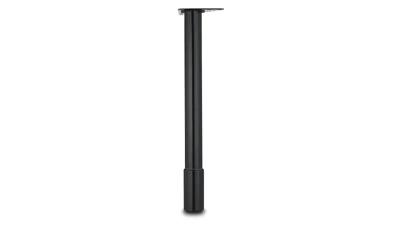 Richelieu 25 5/8-inch (650 mm) Adjustable Round Carbon Steel Table Leg, Black Finish, 61471090