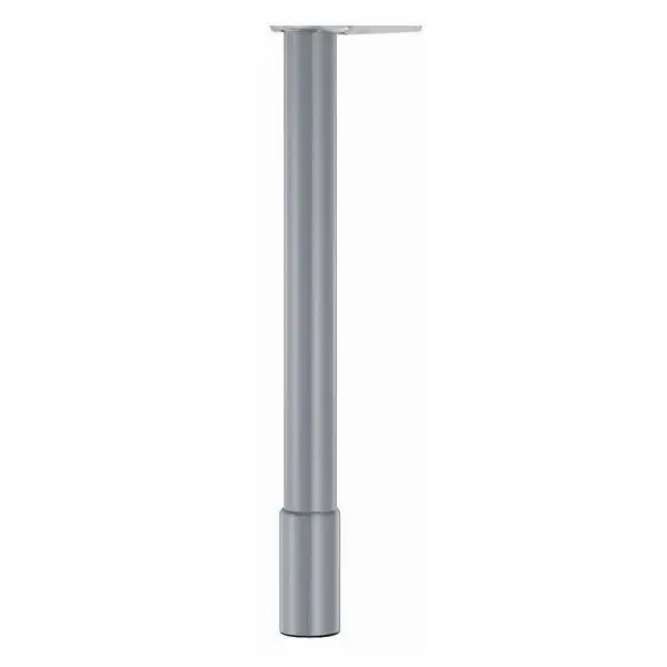 Richelieu 25 5/8-inch (650 mm) Adjustable Round Steel Table Leg, Gray Finish, 61471100