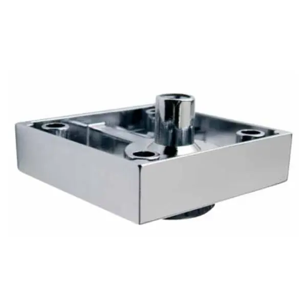 Richelieu 5/8-inch (16 mm) Modern Square Zamak Furniture Leg Levelling Glide, Decorative Chrome Finish, 206016140
