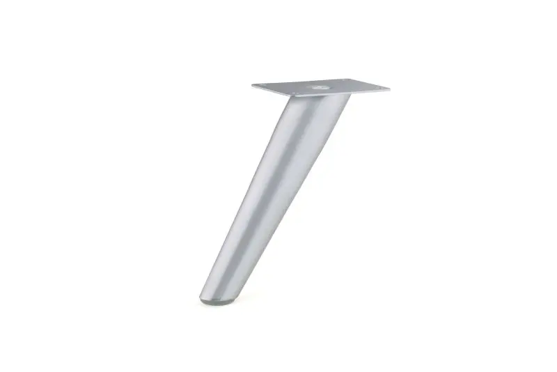 Richelieu 6-inch (150 mm) Modern Round Cast Iron Furniture Leg, Matte Chromium Finish, 59115074