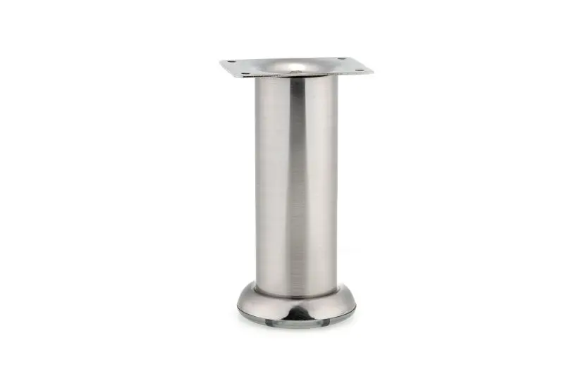 Richelieu 6-inch (150 mm) Modern Round Metal Furniture Leg, Brushed Satin Nickel Finish, 25650150195