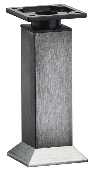 Richelieu 6-inch (150 mm) Vintage Square Aluminum Furniture Leg, Rustic Iron Finish, 64134150290