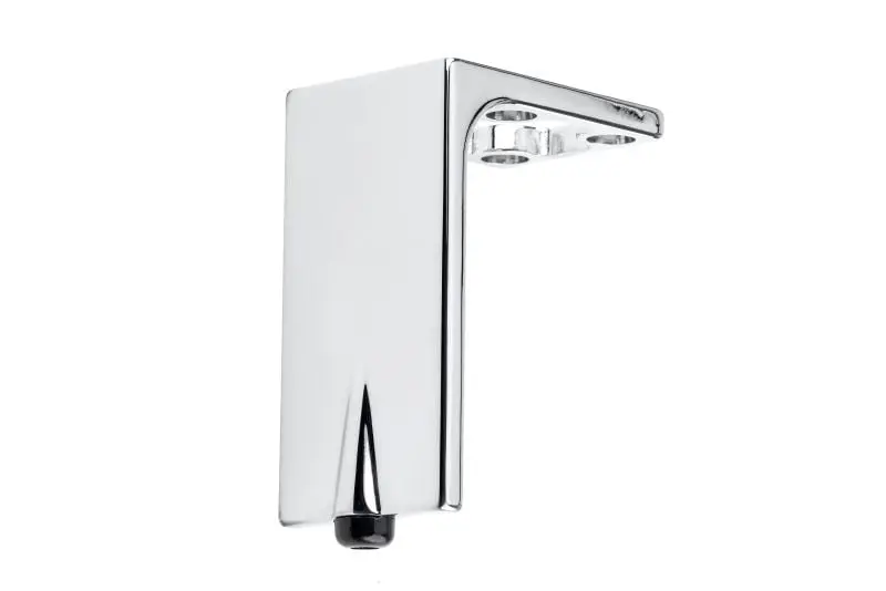 Richelieu 7 7/8-inch (200 mm) Design Rectangular Zamak Furniture Leg Levelling Glide, Chrome Finish, 203200140