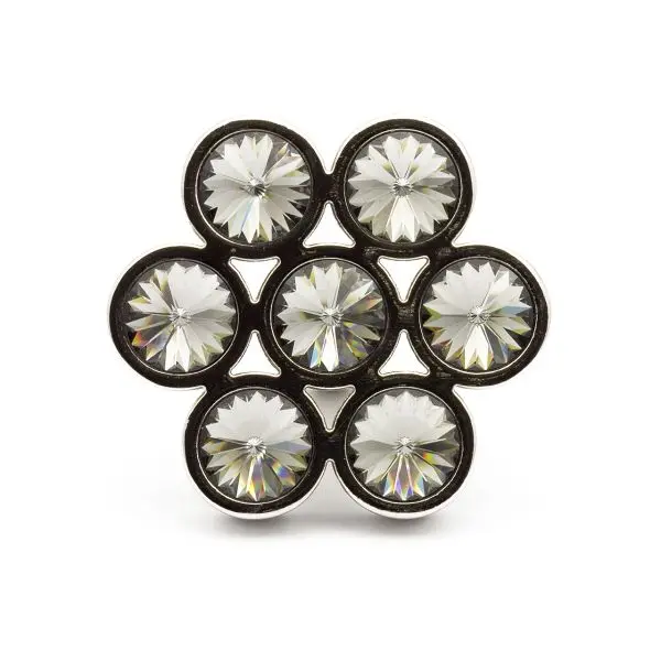 Richelieu 1 7/8-inch (48 mm) x 1 3/4-inch (44 mm) Chrome and Smoked Crystal Modern Cabinet Knob, 30774814013