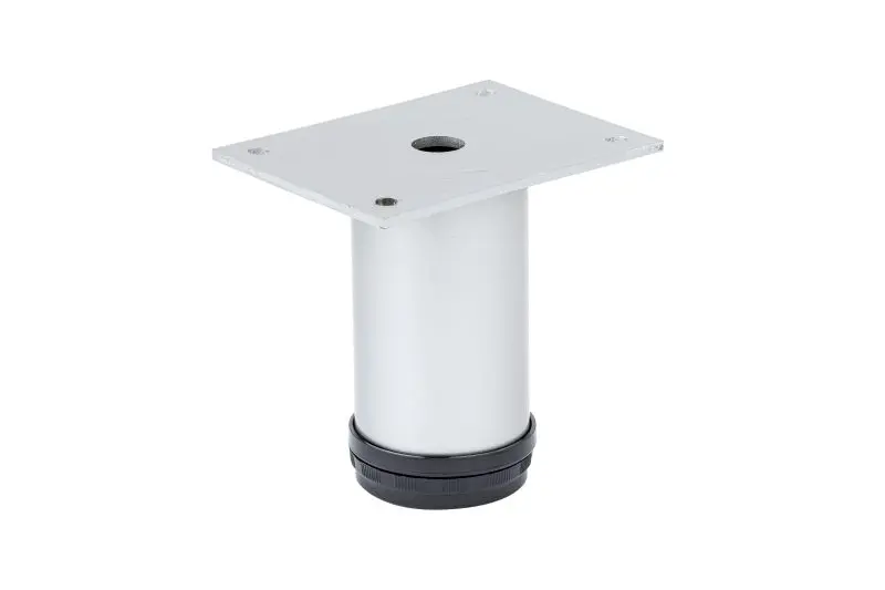 Richelieu 8-inch (203 mm) Round Metal Steel Furniture Leg Levelling Glide, Matte Triple Chrome Finish, 502032174