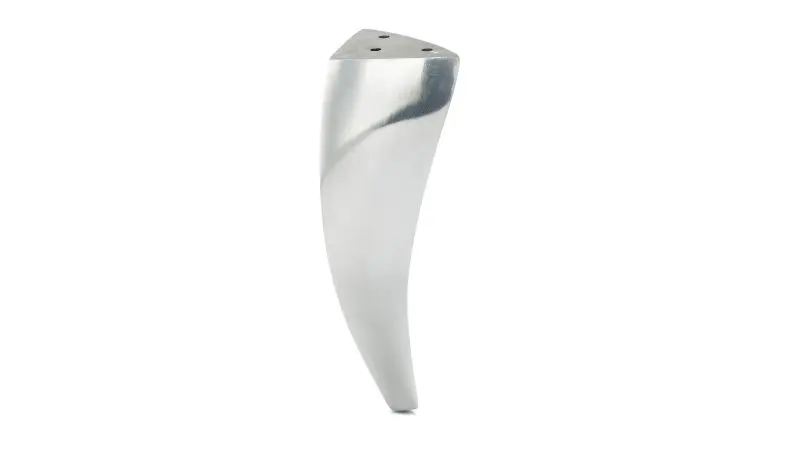 Richelieu 8-inch (203 mm) Triangular Aluminum Furniture Leg, Sleek Aluminum Finish, 5600120