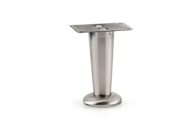 Richelieu 4 9/16-inch (116 mm) Modern Round Iron Furniture Leg, Brushed Nickel Finish, 238120195