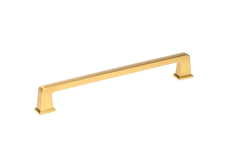 Richelieu 7 9/16-inch (192 mm) Aurum Satin Finish Gold Transitional Rectangular Cabinet Pull, BP8695192158