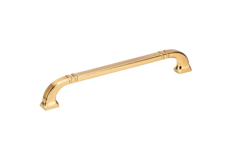 Richelieu 7 9/16-inch (192 mm) Aurum Textured Finish Gold Transitional Curved Cabinet Pull, BP8650192158
