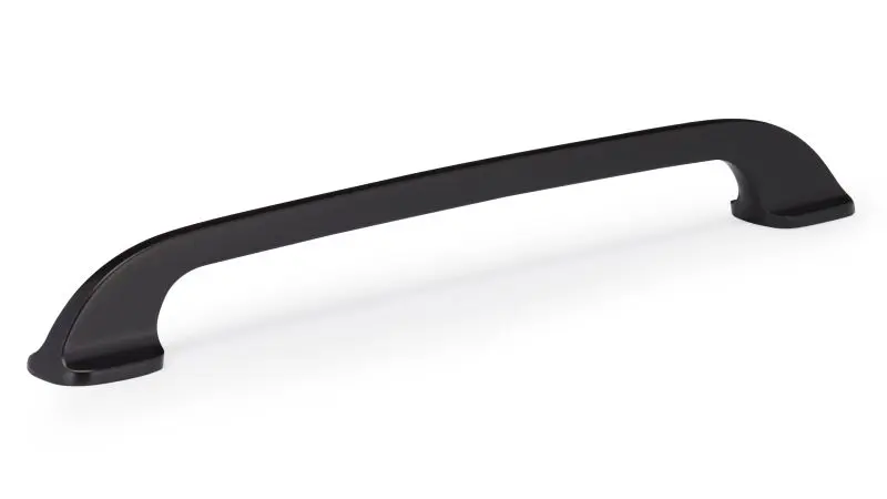 Richelieu 7 9/16-inch (192 mm) Matte Black Modern Curved Cabinet Pull, BP7350192900