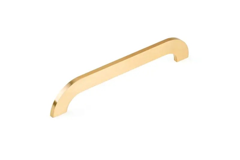 Richelieu 7 9/16-inch (192 mm) Textured Finish Gold Modern Slim Curved Cabinet Pull, 7381192165