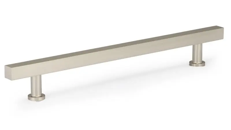 Richelieu 7 9/16-inch (192 mm) Textured Finish Nickel-Plated Modern Rectangular Cabinet Bar Pull, BP8864192195