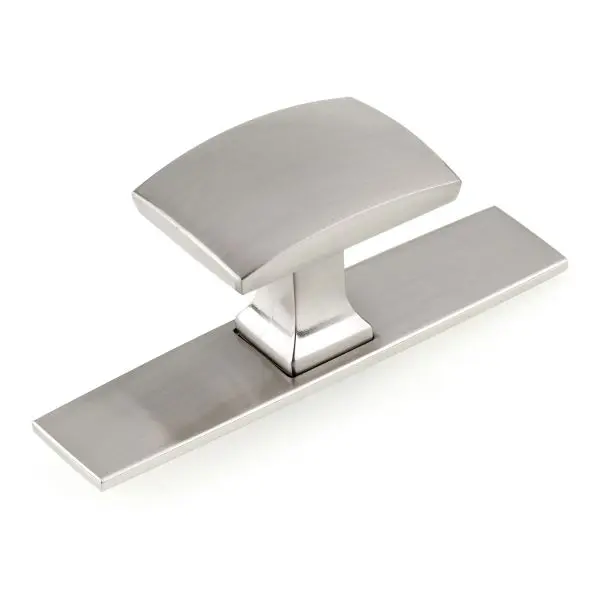 Richelieu Abbeydale Gatherion 1 11/16-inch (43 mm) x 1 1/4-inch (31 mm) Textured Finish Nickel Rectangular Closet Knob Bac...