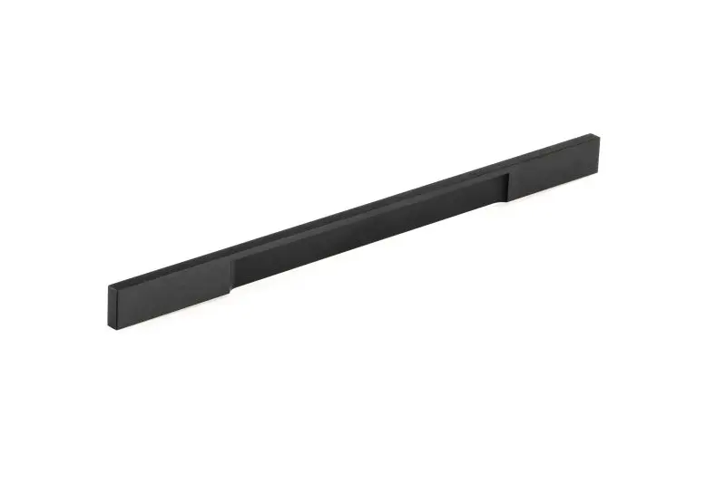 Richelieu Advanced Viareggio Gatherion 12 5/8-inch (320 mm) Brushed Black Modern Cabinet Finger Pull, BP13101320990