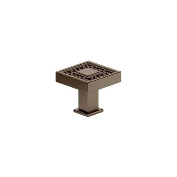 Richelieu All-Weather Torcello Gatherion 1 5/16-inch (33 mm) Beaded Honey Bronze Transitional Square Cabinet Knob, BP87953...