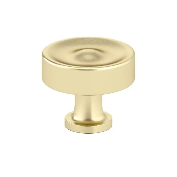 Richelieu Arezzo Gatherion 1 3/8-inch (35 mm) Satin Brass Alloy, Traditional Round Cabinet Knob, BP885535160