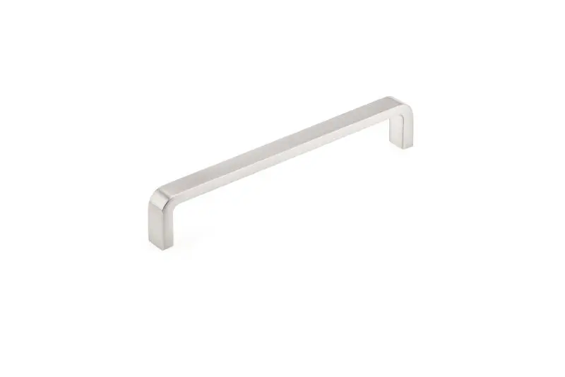 Richelieu Arlington Gatherion 6-inch (152 mm) Satin Finish Nickel Modern Curved Rectangular Cabinet Pull, BP260195