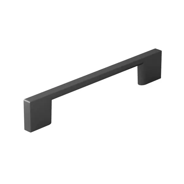 Richelieu Armadale Gatherion 5 1/16-inch (128 mm) Matte Jet Black Modern Rectangular Cabinet Pull, BP8160128900
