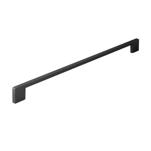 Richelieu Armadale Gatherion 12 5/8-inch (320 mm) Matte Black Modern Rectangular Cabinet Pull, BP8160320900