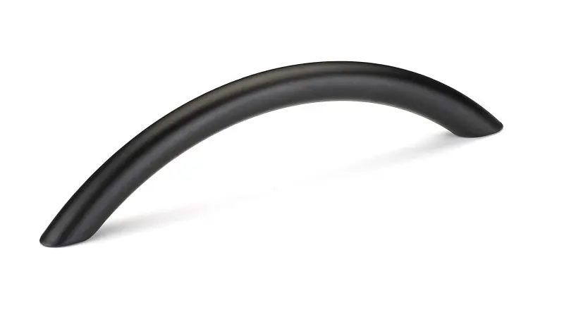 Richelieu Arverne Gatherion 3 3/4-inch (96 mm) Matte Black Modern Arched Cabinet Pull, BP15400900