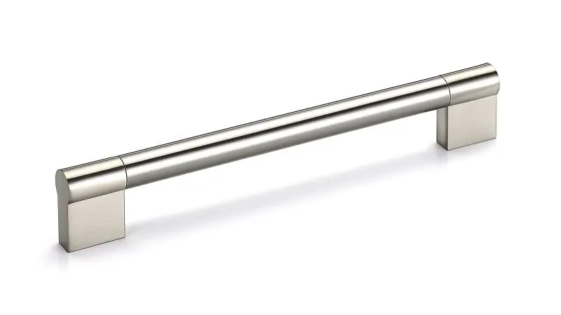 Richelieu Avellino Gatherion 7 1/16-inch (180 mm) Brushed Nickel Modern Cabinet Bar Pull, BP527180195