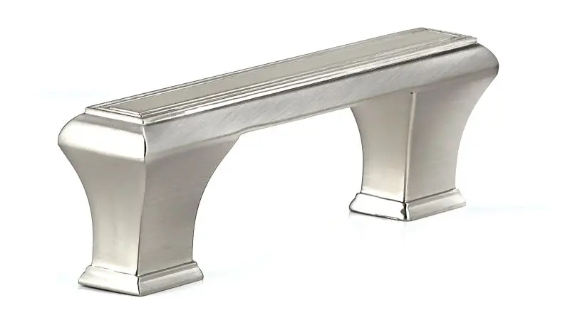 Richelieu Beauharnois Gatherion 3 3/4-inch (96 mm) Satin Finish Electroless Nickel, Traditional Rectangular Cabinet Pull, ...